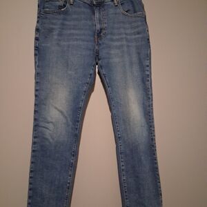 MUTUAL WEAVE THE Slim Straight Men's Denim Jeans in Light Blue